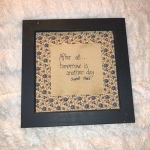 Vintage Handmade Scarlett O'Hara - Gone with the Wind Quote Quitled Wall Art
